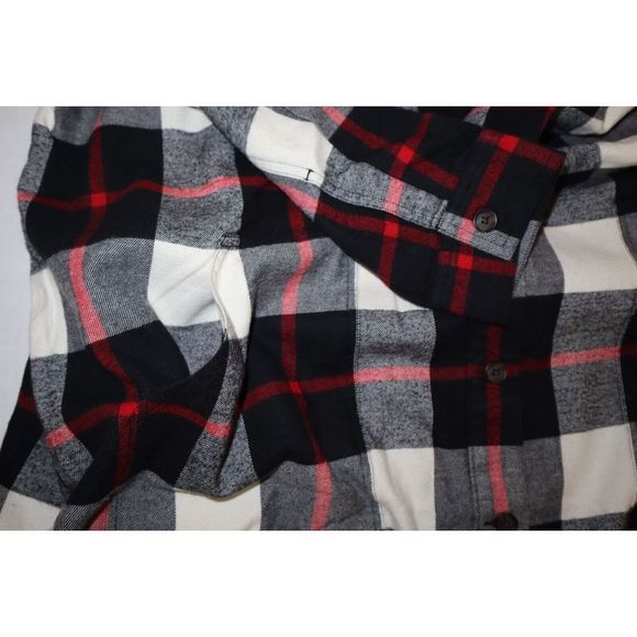 Gap IND1006 Women's Sz 2XL Red/Black/White Plaid Long Sleeve Shirt Dress $98 - Picture 7 of 8